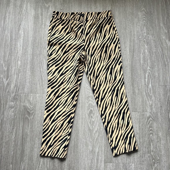 Talbots Chatham Ankle Pants Zebra Print Side Zip 10P Mob Wife Party Casual - Picture 1 of 9